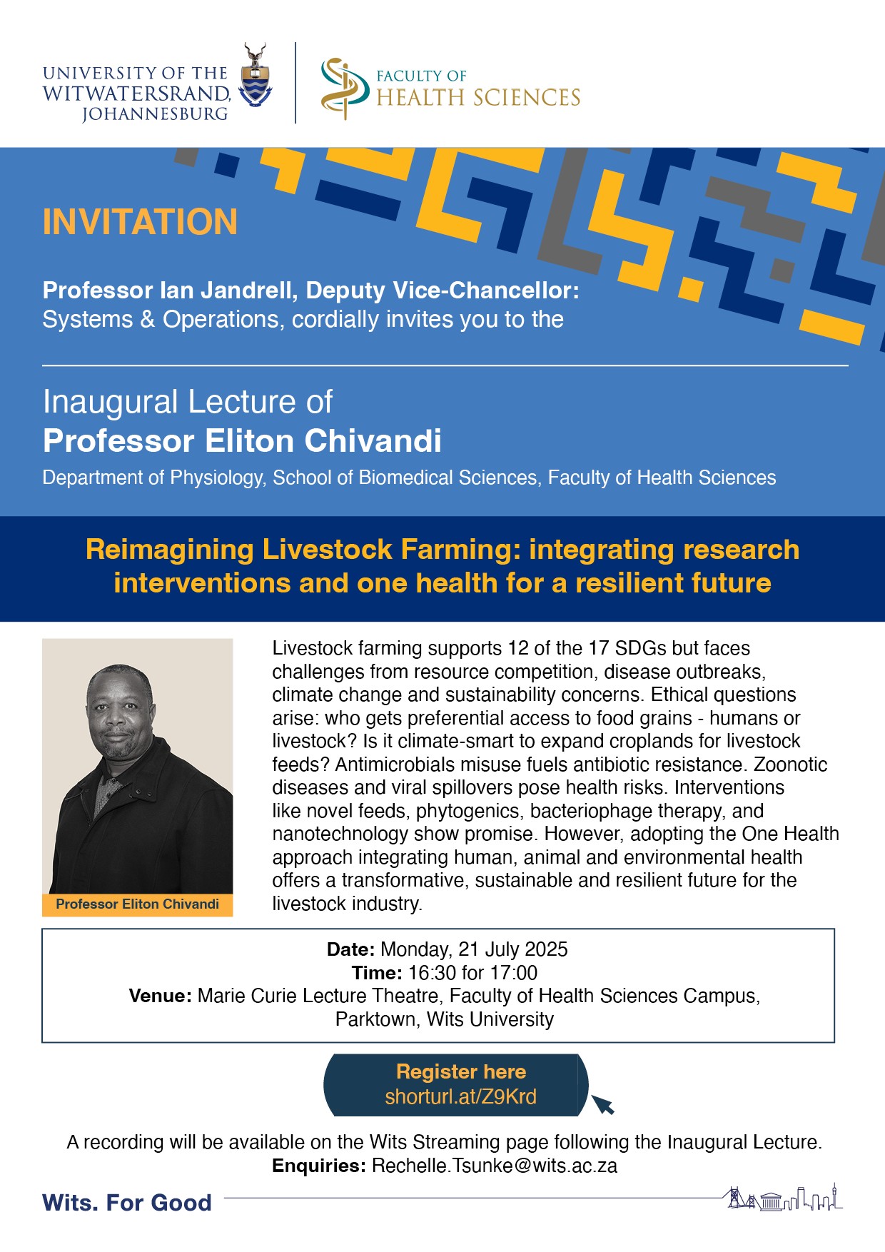 Inaugural Lecture of Professor Eliton Chivandi